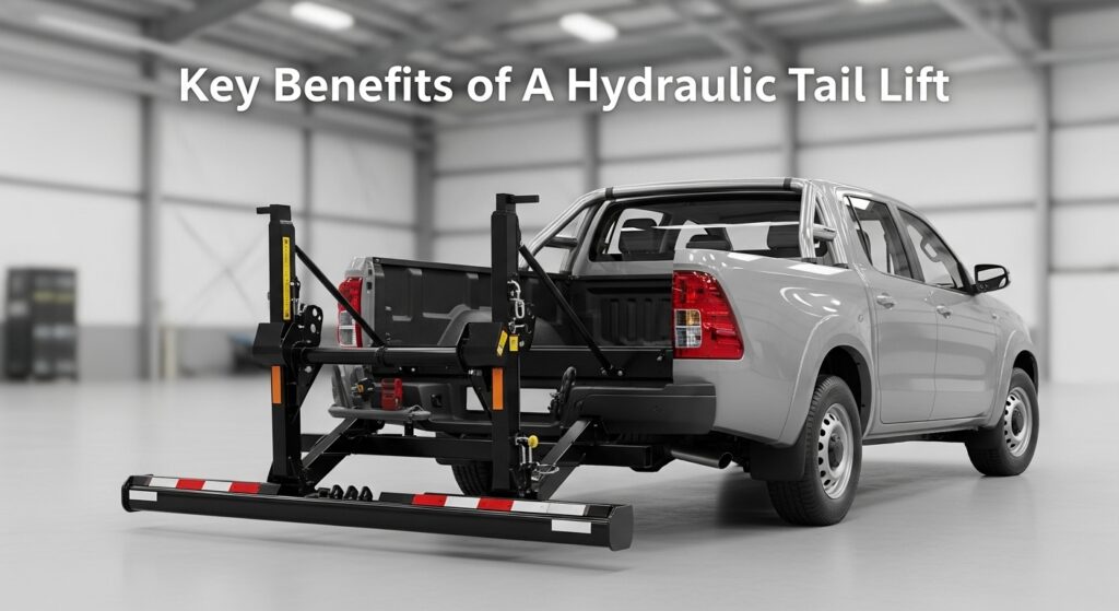 hydraulic tail lift on a 3-ton pickup truck
