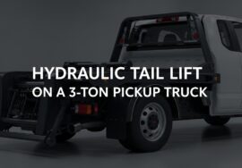 hydraulic tail lift on a 3-ton pickup truck