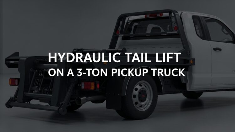 hydraulic tail lift on a 3-ton pickup truck