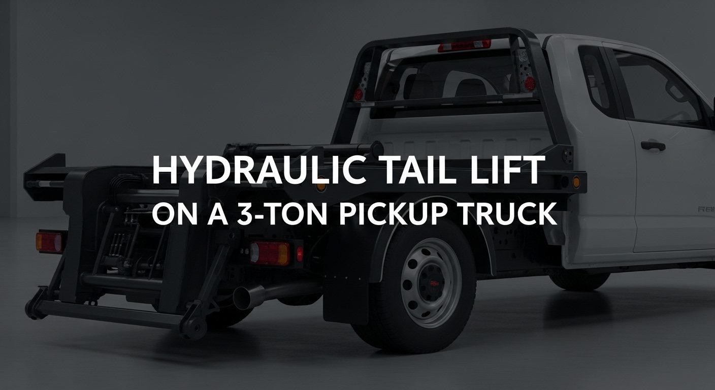 hydraulic tail lift on a 3-ton pickup truck